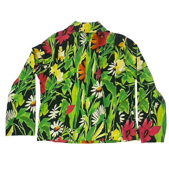 Chicos Blazer Jacket Womens Size 2 (US 12) Colorful Floral Button Up - Picture 3 of 11